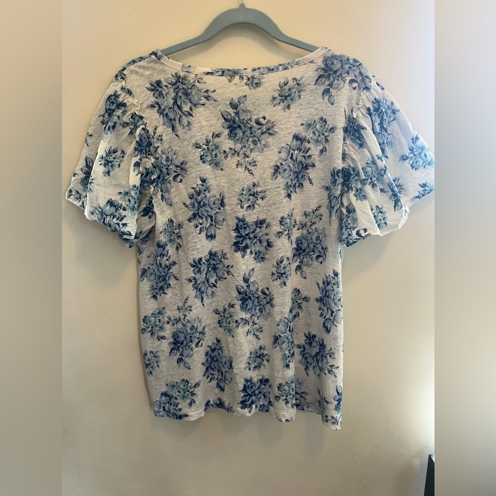 Loft Blouse Size M With Flutter Sleeves - image 2